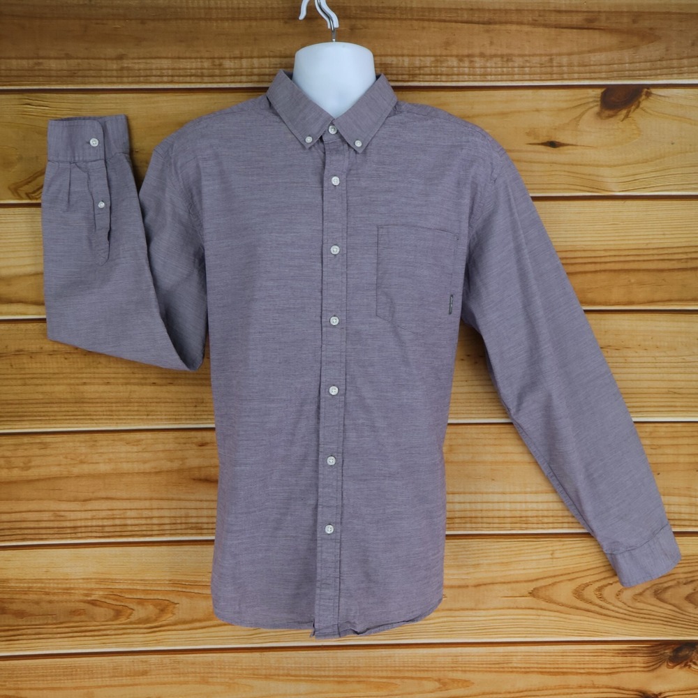 Eddie Bauer Long Sleeve Button Down Shirt Mens XL Purple Heathered Classic Fit